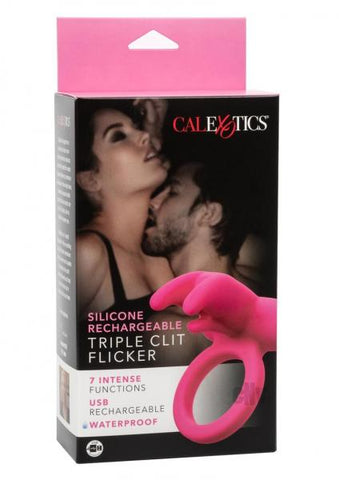 Silicone Rechargeable Triple Clit Flicker