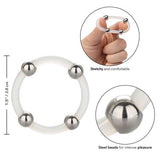 Steel Beaded Silicone Ring Large Clear