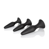 Silicone Anal Trainer Kit Black 3 Piece Set