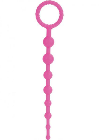 Booty Call X-10 Silicone Anal Beads Pink 8 Inch