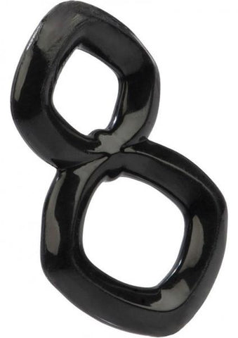 Crazy 8 Enhancer Double Cock Ring Black