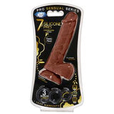 Pro Sensual Premium Silicone Dong with 3 C Rings Brown 7 inches