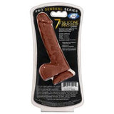 Pro Sensual Premium Silicone Dong with 3 C Rings Brown 7 inches