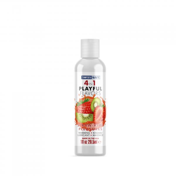 Swiss Navy 4 In 1 Playful Flavors Strawberry Kiwi Pleasure 1oz