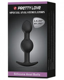 Pretty Love 4.05 inches Silicone Anal Plug with Ball Black