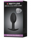 Pretty Love 3.34 inches Silicone Anal Plug with Ball Black