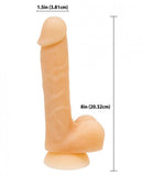 Addiction David 8 inches Bendable Beige Silicone Dong