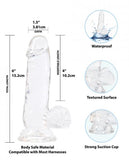 Crystal Addiction Dong 6 inches Clear