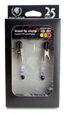 Adjustable Broad Tip Nipple Clamps W/Purple Beads