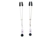 Purple Beaded Nipple Clamps With Tweezer Tip - Purple