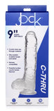 Jock C-thru Dildo With Balls - 9 Inch