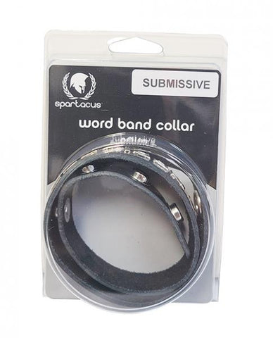 Wordband Collar - Submissive - Black