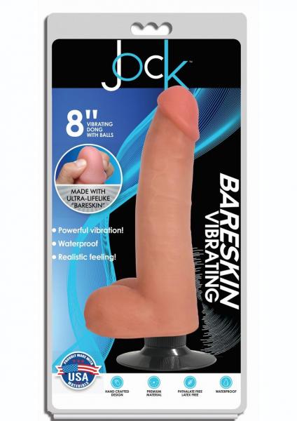 Jock Light Bareskin Vibrating Dildo With Balls - 8 Inch