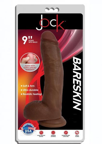 Jock 9 inches Bareskin Dong with Balls Latte Tan