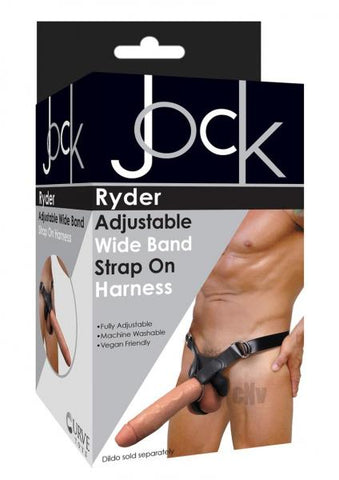 Jock Ryder Wide Band Strap On Harness Black O/S