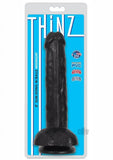 Thinz 8 Inch Slim Dildo With Balls - Black