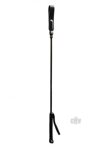 Rouge Long Riding Crop Slim Tip - Black