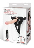 Lux Fetish 6.5" Realistic Vibrating Dildo W/strap On Harness Set