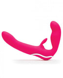 Happy Rabbit Strapless Strap On Vibrating Pink