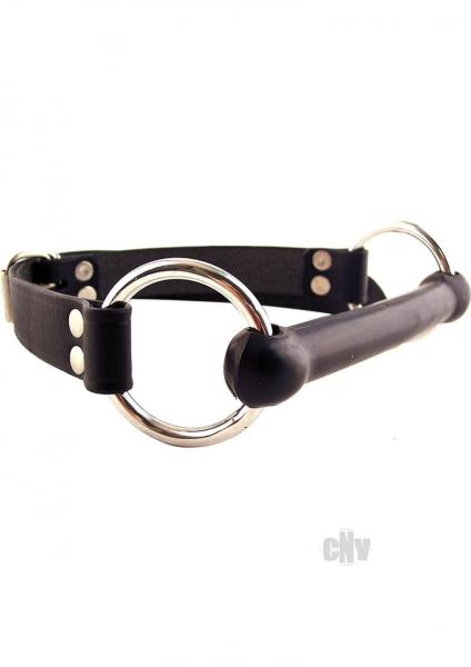 Rouge Leather O-Ring Rod Gag Black