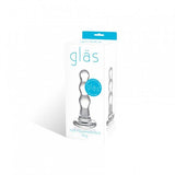 Glas Triple Play Beaded Butt Plug Clear