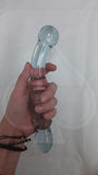 Purple Rain Ribbed Glass Dildo