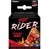 Hot Rider Hot Passion 3 Pack Latex Condoms