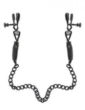 Fetish Fantasy Adjustable Nipple Chain Clamps Black