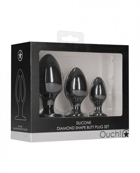 OuchDiamond Shape Butt Plug Set Black