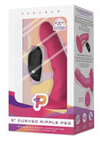 Pegasus 6" Wireless Remote Control Curved Ripple Peg With Harness Pink