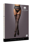 Shots Le Desir Garterbelt Stockings With Lace Top Black O/s