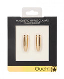 Ouch Magnetic Nipple Clamps - Diamond Bullet - Gold