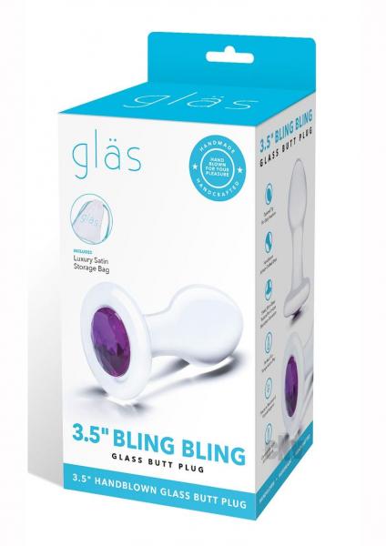 Glas 3.5" Bling Bling Glass Butt Plug