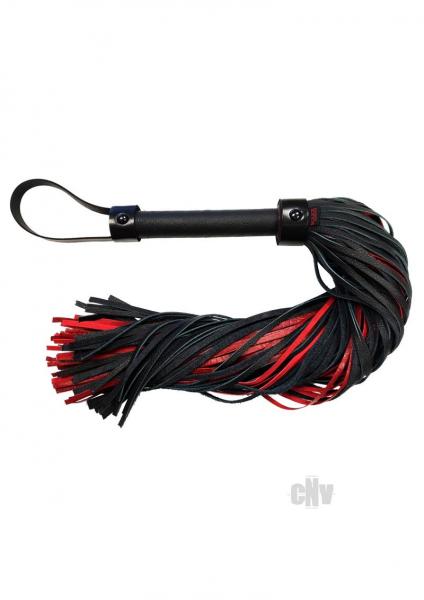 Leather Long Flogger Burgunday & Black Accessories