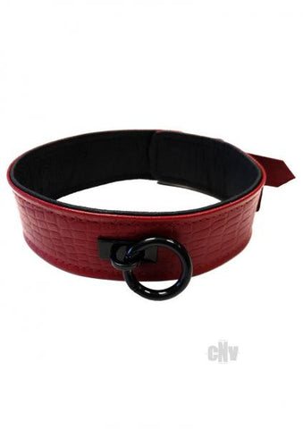 Leather Collar Cuffs Burgunday & Black Accessories