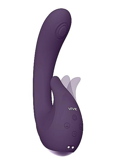 Vive - Miki Rechargeable Pulse-wave & Flickering Silicone Vibrator - Purple