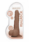 Real Rock Realistic Dildo With Balls - 8" - 20 Cm - Mocha