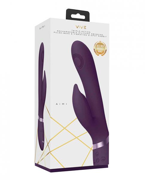 Vive - Aimi Rechargeable Triple-motor Swinging Silicone Rabbit - Purple