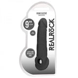 Real Rock Penis Extender With Rings - 9" - 22 Cm - Chocolate