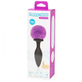 Happy Rabbit Rechargeable Vibrating Butt Plug With Interchangeable Gem And Purple Puff Large