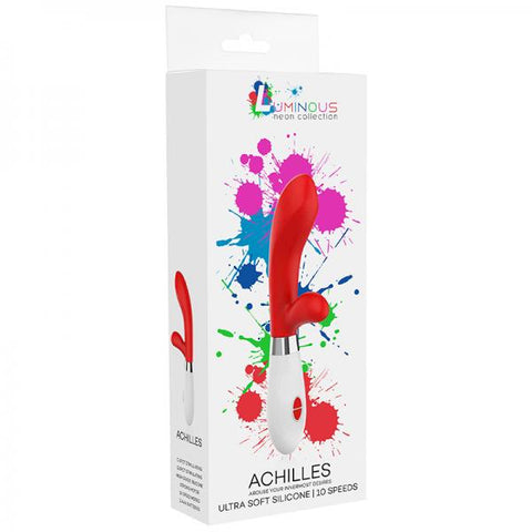 Luna Neon Achilles Ultra-soft Silicone Dual Stimulator Red