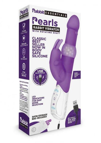 Rabbit Essentials Pearls Rabbit Vibrator Purple