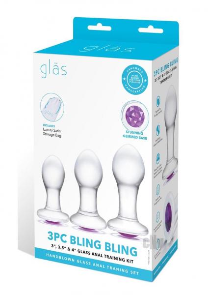 Glas Bling Bling 3", 3.5", 4" Glass Anal Training Kit