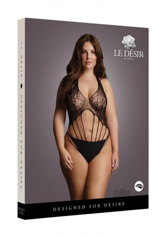 Shots Le Desir Strappy Lace Teddy Black Qs