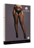 Shots Le Desir Suspender Pantyhose With Strappy Waist Black Qs