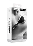 Ouch! Black & White Silicone Ball Gag With Adjustable Bonded Leather Straps Black