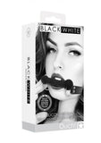 Ouch! Black & White Silicone Bit Gag With Adjustable Bonded Leather Straps Black