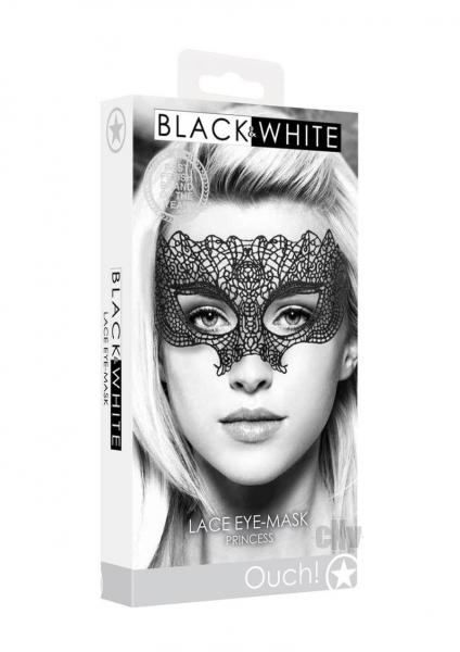 Ouch! Black & White Lace Eye Mask Princess Black