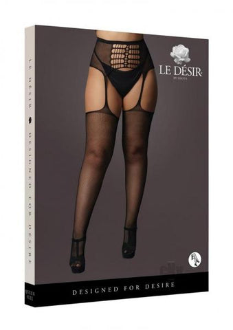 Shots Le Desir High-waist Garterbelt Stockings Black Qs