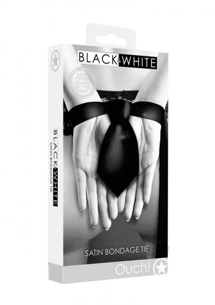 Ouch! Black & White Satin Bondage Tie Black